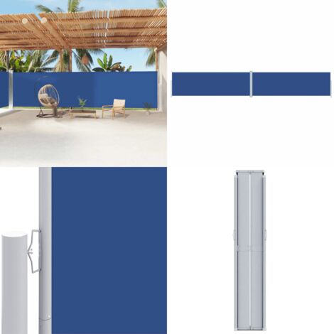 Tenda da Sole Laterale Retrattile Blu 200x1200 cm - Tenda da sole per giardino - Tenda da sole per patio