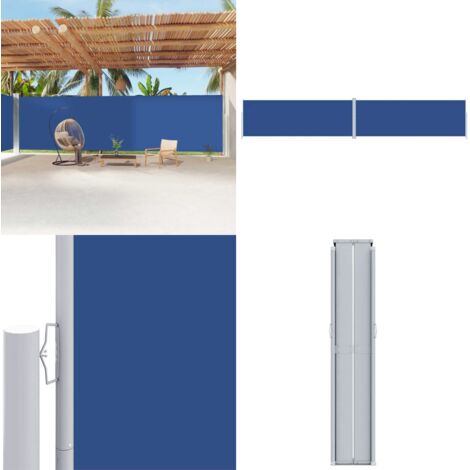 Tenda da Sole Laterale Retrattile Blu 220x1200 cm - Tenda da sole per giardino - Tenda da sole per patio
