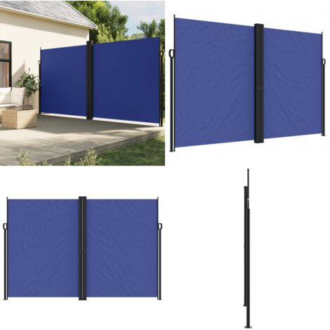 Tenda da Sole Laterale Retrattile Blu 220x600 cm - Tenda da giardino - Tenda da balcone