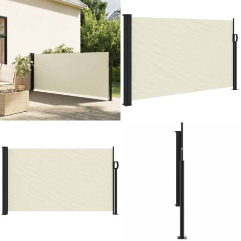 Tenda da Sole Laterale Retrattile Crema 120x600 cm - Tenda da sole retrattile - Ombreggiatura esterna