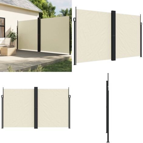 Tenda da Sole Laterale Retrattile Crema 200x1000 cm - Tenda da giardino - Tenda da balcone