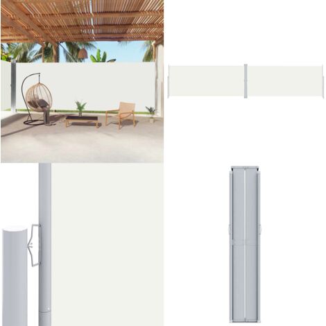 Tenda da Sole Laterale Retrattile Crema 220x1000 cm - Tenda da sole per giardino - Tenda da sole retrattile