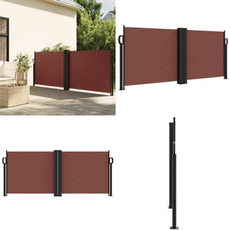 Tenda da Sole Laterale Retrattile Marrone 100x600 cm - Tenda da giardino - Tenda da sole retrattibile