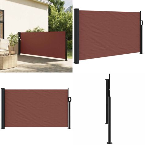 Tenda da Sole Laterale Retrattile Marrone 120x500 cm - Tenda da sole retrattile - Ombreggiatura da giardino