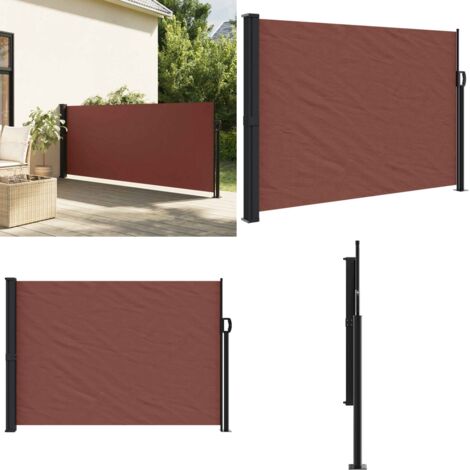 Tenda da Sole Laterale Retrattile Marrone 140x600 cm - Tenda da giardino - Ombreggiatura