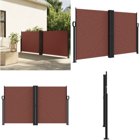 Tenda da Sole Laterale Retrattile Marrone 140x600 cm - Tenda da sole retrattile - Tenda da giardino