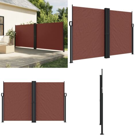 Tenda da Sole Laterale Retrattile Marrone 160x600 cm - Tenda da giardino - Tenda da sole retrattibile