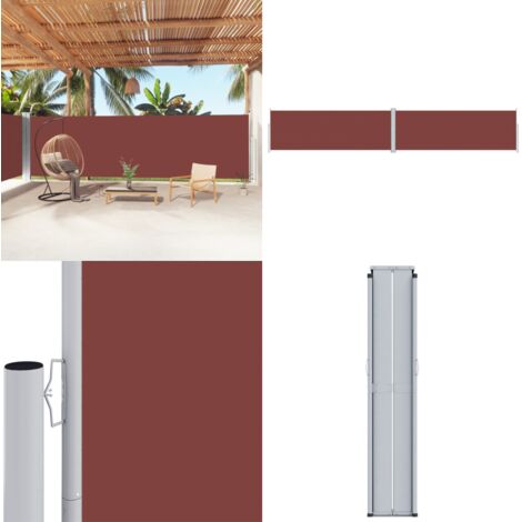 Tenda da Sole Laterale Retrattile Marrone 180x1000 cm - Tenda da sole per giardino - Tenda da sole retrattile