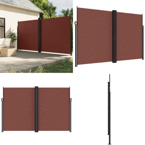 Tenda da Sole Laterale Retrattile Marrone 220x600 cm - Tenda da giardino - Tenda da balcone