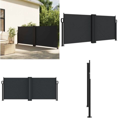 Tenda da Sole Laterale Retrattile Nera 100x1000 cm - Tenda da sole retrattile - Protezione da sole