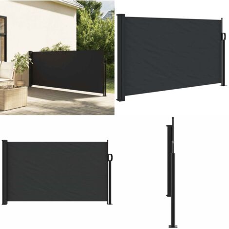 Tenda da Sole Laterale Retrattile Nera 117x300 cm - Tenda da sole retrattile - Ombreggiatura esterna