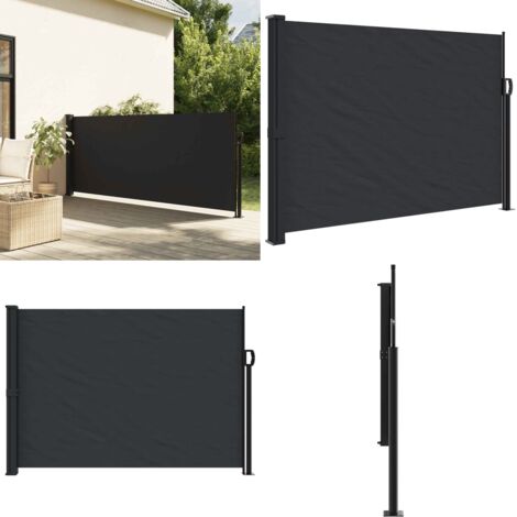 Tenda da Sole Laterale Retrattile Nera 140x300 cm - Tenda da sole retrattile - Ombreggiatura esterna