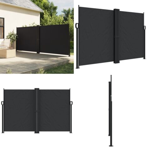 Tenda da Sole Laterale Retrattile Nera 160x1200 cm - Tenda da sole retrattile - Protezione da sole