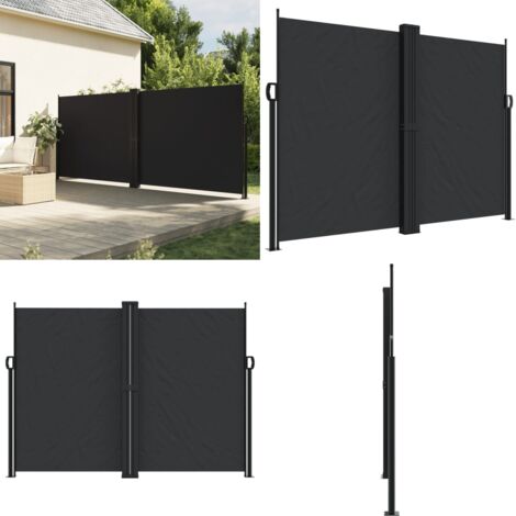 Tenda da Sole Laterale Retrattile Nera 180x1200 cm - Tenda da sole retrattile - Protezione da sole