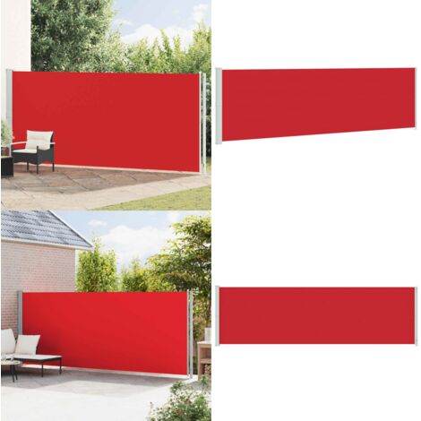 Tenda da Sole Laterale Retrattile per Patio 180x600 cm Rossa - Tenda da sole retrattile - Tenda da sole per patio