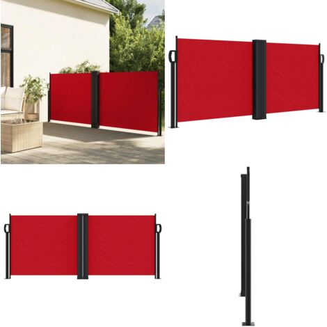 Tenda da Sole Laterale Retrattile Rossa 100x600 cm - Tenda da sole retrattibile - Tenda da giardino