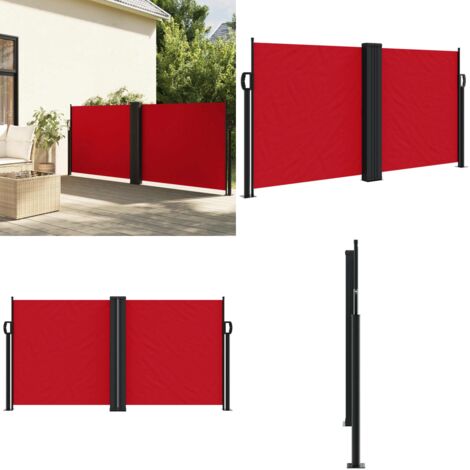 Tenda da Sole Laterale Retrattile Rossa 120x1200 cm - Tenda da sole retrattile - Tenda da giardino