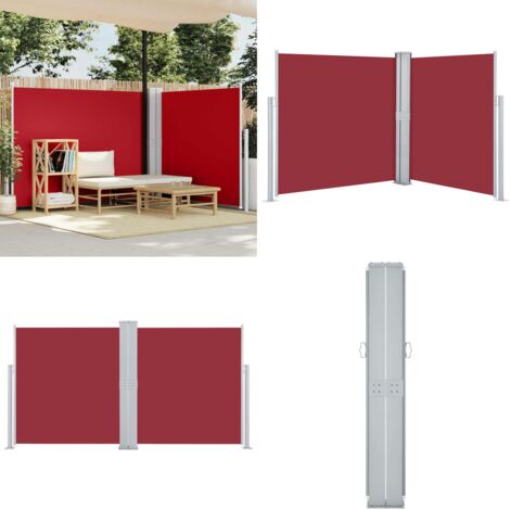 Tenda da Sole Laterale Retrattile Rossa 140x600 cm - Tenda da sole per giardino - Tenda per privacy