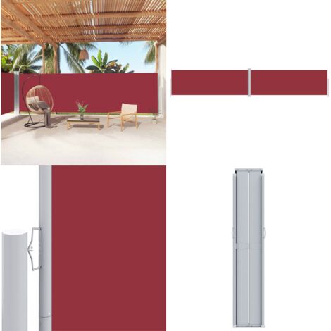 Tenda da Sole Laterale Retrattile Rossa 180x1000 cm - Tenda da sole per giardino - Tenda da sole retrattile
