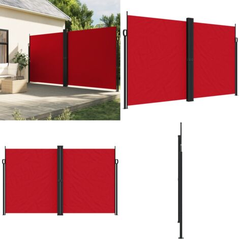 Tenda da Sole Laterale Retrattile Rossa 200x1000 cm - Tenda da sole retrattile - Tenda da giardino