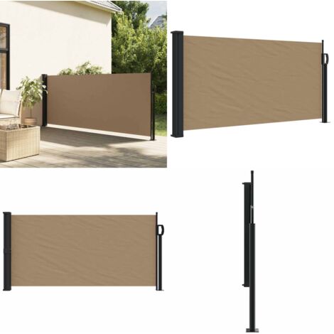 Tenda da Sole Laterale Retrattile Tortora 100x500 cm - Tenda da giardino - Tenda da balcone