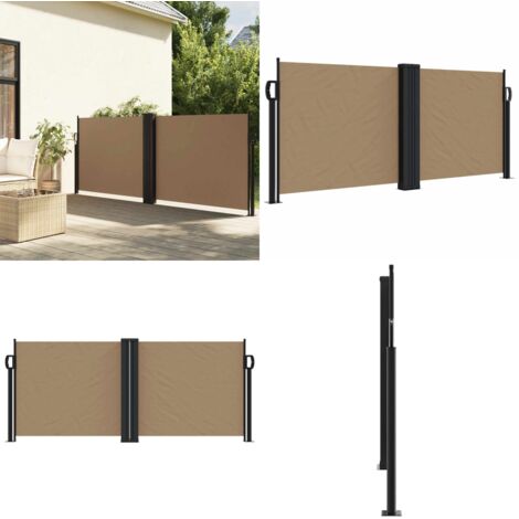 Tenda da Sole Laterale Retrattile Tortora 100x600 cm - Tenda da giardino - Protezione da sole