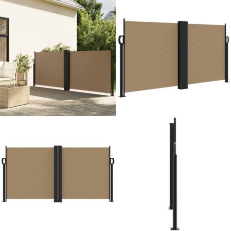 Tenda da Sole Laterale Retrattile Tortora 120x1000 cm - Tenda da sole retrattile - Tenda da giardino