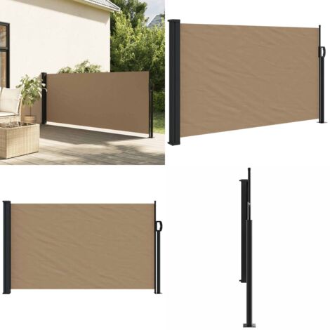Tenda da Sole Laterale Retrattile Tortora 120x600 cm - Ombreggiatura da giardino - Tenda da balcone