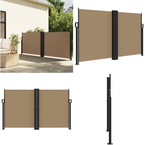 Tenda da Sole Laterale Retrattile Tortora 140x1000 cm - Tenda da sole retrattibile - Tenda da giardino