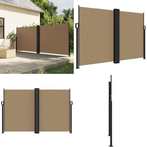 Tenda da Sole Laterale Retrattile Tortora 160x1200 cm - Tenda da giardino - Protezione da sole