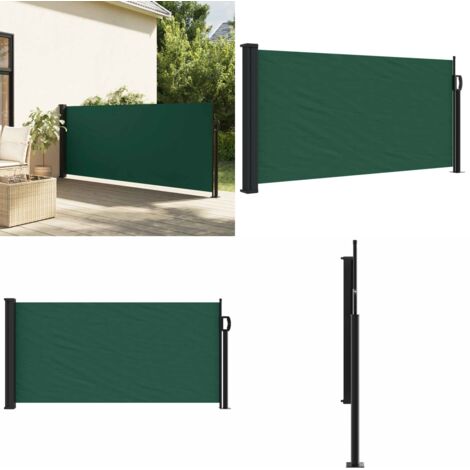 Tenda da Sole Laterale Retrattile Verde Scuro 100x300 cm - Tenda da giardino - Tenda da balcone