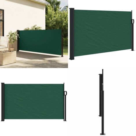 Tenda da Sole Laterale Retrattile Verde Scuro 120x600 cm - Tenda da giardino - Protezione da sole
