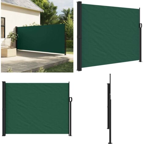 Tenda da Sole Laterale Retrattile Verde Scuro 160x500 cm - Tenda da giardino - Tenda da sole retrattile
