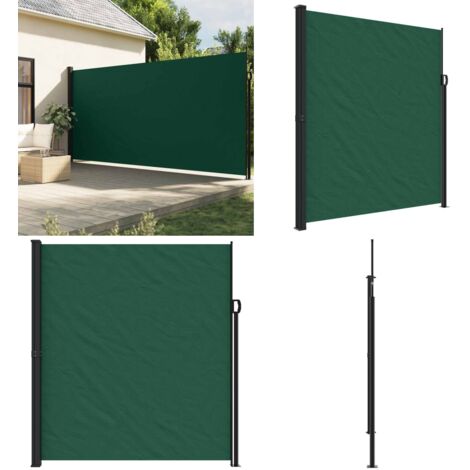 Tenda da Sole Laterale Retrattile Verde Scuro 220x500 cm - Tenda da giardino - Protezione da sole