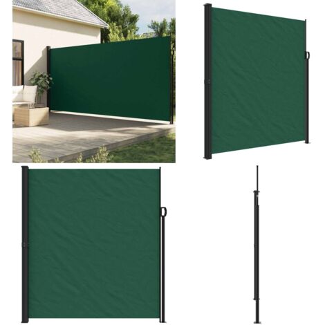 Tenda da Sole Laterale Retrattile Verde Scuro 220x600 cm - Tenda da sole retrattile - Tenda da giardino