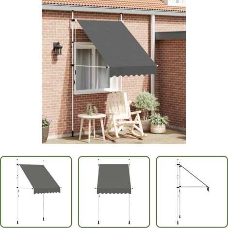 Tenda da sole manuale -  Tenda da Sole Retrattile Manuale 150 cm Antracite