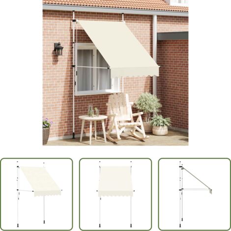 Tenda da sole manuale -  Tenda da Sole Retrattile Manuale 150 cm Crema