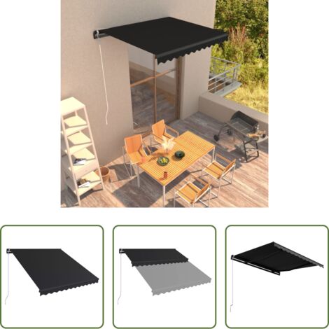 Tenda da sole manuale -  Tenda da Sole Retrattile Manuale 300x250 cm Antracite