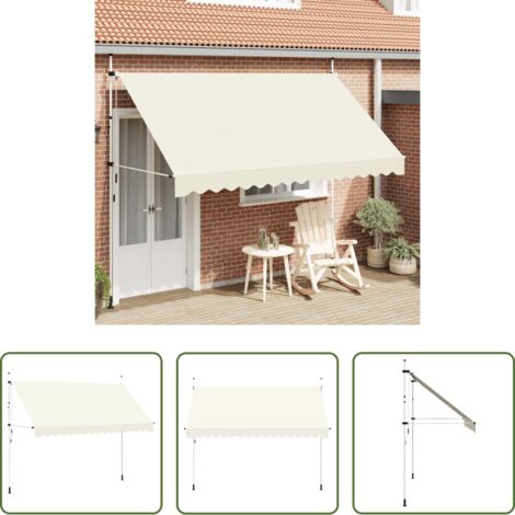 Tenda da sole manuale -  Tenda da Sole Retrattile Manuale 350 cm Crema