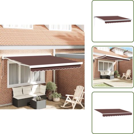 Tenda da sole marrone - vidaXL Tenda da Sole Retrattile Automatica Marrone 300x250 cm - Tenda da sole per balcone