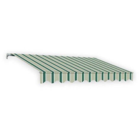 Tenda da sole ombreggiante 300x200 cm a barra quadra per esterno -  Verde/Crema
