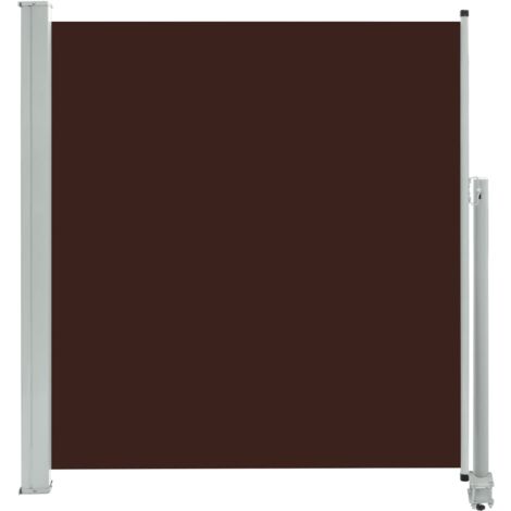 Tenda da sole parasole laterale retrattile per patio giardino terrazza balcone schermo di protezione visiva 140 x 300 cm marrone 020007229