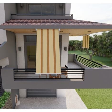 MITEPEK Tenda da sole per balcone con bracci, impermeabile 150cm giallo arancio Golisa