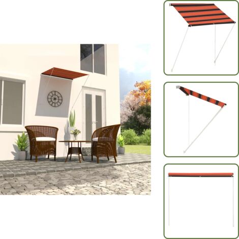 Tenda da sole per balcone - vidaXL Tenda da Sole Retrattile 150x150 cm Arancione e Marrone - Tenda da sole per giardino