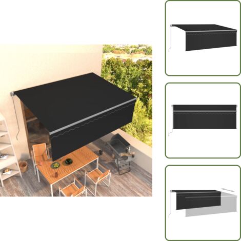 Tenda da sole per esterni - vidaXL Tenda da Sole Retrattile Manuale con Parasole 4x3 m Antracite - Tenda da sole con manovella