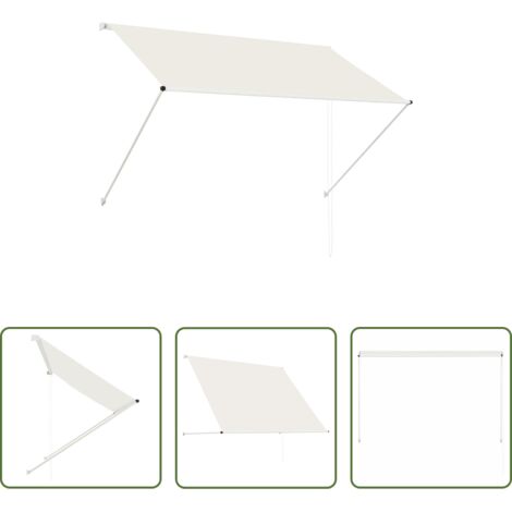 Tenda da sole per finestra -  Tenda da Sole Retrattile 200x150 cm Crema