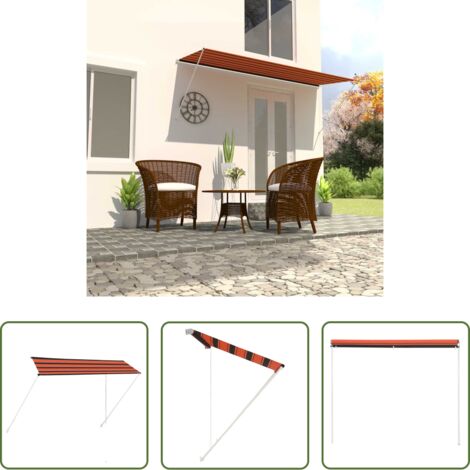 Tenda da sole per finestra -  Tenda da Sole Retrattile 300x150 cm Arancione e Marrone