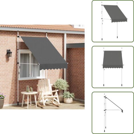 Tenda da sole per finestra - vidaXL Tenda da Sole Retrattile Manuale 150 cm Antracite - Tenda da sole per balcone
