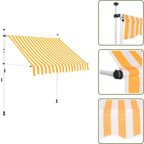 Tenda da sole per finestra - vidaXL Tenda da Sole Retrattile Manuale 150cm Strisce Arancione Bianco - Tenda da sole per balcone