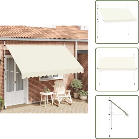 Tenda da sole per finestra - vidaXL Tenda da Sole Retrattile Manuale 350 cm Crema - Tenda da sole per balcone